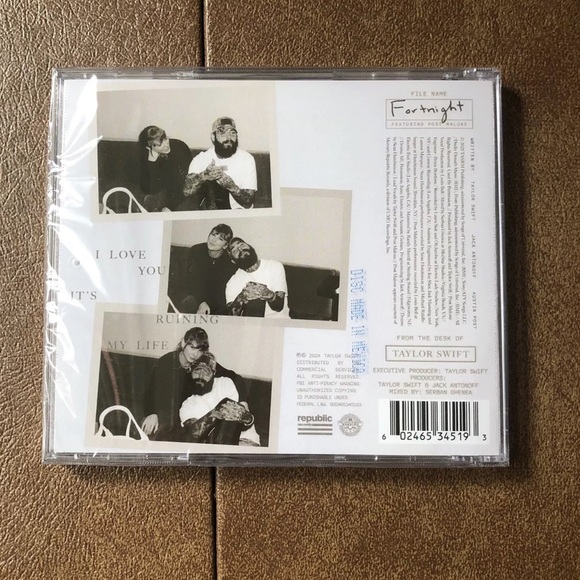 NWT Taylor Swift Fortnight (Feat. Post Malone) CD single TTPD SEALED - Picture 2 of 2